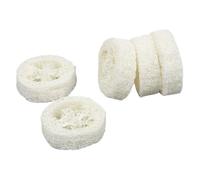Angoily Lot de 5 Tranches de Luffa Naturel 5-7 CM X 1 CM Porte-Savonnette de Salle de Bain Cuisine Base de Savonnette Drainante pour Séchage Rapide et Usage Multiple