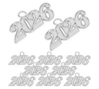 Angoily Lot de 50 breloques de chapeau de remise de diplôme 2026 : pendentifs numériques en métal pour accessoires de remise de diplôme - Bijoux à faire soi-même pour colliers - Décorations de