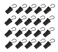 Angoily Lot de 50 Crochets Métalliques Noirs Électrodéposés pour Rideaux, Pinces Ouvertes Universelles Suspendre Rideaux Fenêtres, Accessoires Pratiques pour Salon et Chambre