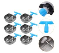 Angoily Lot de 6 Abreuvoirs Automatiques pour Lapins Bol d'eau en Acier Inoxydable Petit Modèle Raccord Triple Intégré Distributeur d'eau Pratique pour Cage Accessoire pour Petits