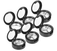 Angoily Lot de 6 Boîtes Rondes Transparentes pour Fards à Paupières 3 Compartiments Plastique Solide Boîtes de Rangement Cosmétiques Rechargeables Coffret Maquillage Compact et