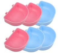 Angoily Lot de 6 Bols Suspendus pour Hamster et Chinchilla Bol Compact en Plastique Solide 3 Pièces Rose 3 Pièces Bleu Accessoires pour Cage de Petits Animaux Gamelles Pratiques