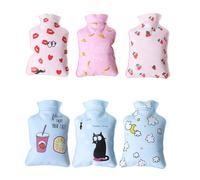 Angoily Lot de 6 Bouillottes en Pvc Petit Format Design Adorable, Chauffe-mains Isolant pour Noël Fête des Mères