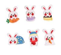 Angoily Lot de 6 Écussons Lapin Brodés Autocollants Colorés pour Garçon et Filles, Réparation Textile Adhésive, Décoration Vêtements et Accessoires, Couture Créative, Loisirs Manuels,