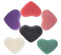 Angoily Lot de 6 Éponges de Cœur Nettoyage Visage Exfoliation Douce et Maintien Forme