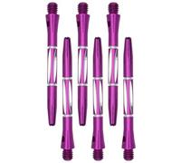 Angoily Lot de 6 Tiges Métalliques de Remplacement pour Fléchettes, Aluminium Violet, Filetage Standard Compatible Jeu de Fléchettes, Accessoires D’Arbres pour Entraînement et Compétition