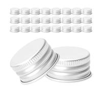 Angoily Lot de 60 Bouchons à Vis en Aluminium 28 MM Transparents Couvercles Étanches de Rechange pour Flacons de Lotion Bouchons Filetés pour Bouteilles en Verre Protection Anti-Fuite