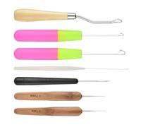 Angoily Lot de 7 Crochets à Tresser pour Extensions de Cheveux Kit d'Outils pour Perruques Aiguilles Ergonomiques en Plastique Accessoires pour Tresses Dreadlocks et Couture DIY