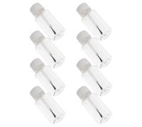 Angoily Lot de 8 Bouteilles Vides Transparentes de Vernis à Ongles 20 Ml avec Pinceau Blanc Flacons PET Hermétiques pour Huiles Essentielles Stockage Portable pour Manucure et Voyage