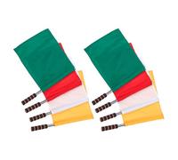 Angoily Lot de 8 Drapeaux D'arbitre de Football en Acier Inoxydable Poignée Antidérapante, 4 Couleurs pour Signalisation et Compétition Sportive