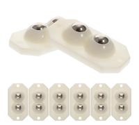 Angoily Lot de 8 Roulettes Pivotantes Autocollantes Double Billes Blanches en Acier Inoxydable Mini Roues pour Meubles et Appareils Électroménagers Roulettes Adhésives Universelles pour