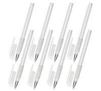 Angoily Lot de 8 Stylos à Tête Unique Étanches pour Marquage Peau Stylo de Localisation de Points Précis Blanc pour Tatouage Maquillage Permanent et Soins Esthétiques Professionnels