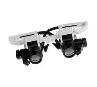 Angoily Loupe Binoculaire LED Montée sur Tête Portable Lentilles Rétractables 8X 15x 23x en Abs Métal Acrylique pour Lecture de Livres et Cartes
