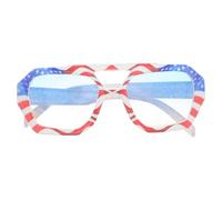 Angoily Lunettes de Soleil Œil de Chat Double Pont en Pc, Monture Carrée à Motif Unique, Confortables pour Fête du 4 Juillet et Événements Patriotiques