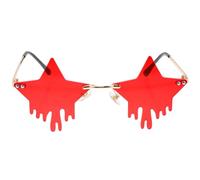 Angoily Lunettes de Soleil sans Monture D'étoile Rouge Légères Protection UV pour Fête et Danse Chic en PC et Métal