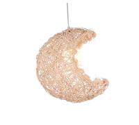 Angoily Lustre en Rotin Style Vintage pour à Coucher Salon Plafonnier Rustique sans Ampoule Lampe Suspendue pour Couloir