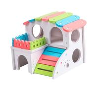Angoily Maison Bois DIY pour Hamster Abri Léger et Démontable pour Petits Animaux comme Hamsters Écureuils et Cochons Habitat Sûr et Pratique pour Cage Compacte