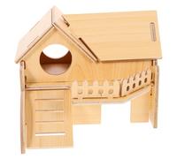 Angoily Maison Bois pour Hamster Nain et Petits Rongeurs Cachette et Sécurisée Refuge Confortable et Décor Rustique pour Cage