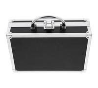 Angoily Mallette en Aluminium Multifonction 23X16X7 CM Boîte à Outils Portable Noire Boîtier Métallique Robuste Poignée Renforcée Valise de Rangement pour Instruments et Accessoires