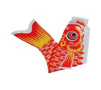 Angoily Manche à Air Japonaise en Tissu 100 CM Rouge Drapeau Poisson Carpe Traditionnel pour Décoration Jardin Restaurant Sushi Banderole Carpe Suspendue Girouette Décorative