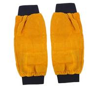 Angoily Manchette Brûlure Cuir Épais Résistant Chaleur Protection Du Bras avec Poignet Élastique Ajustable et Confortable pour Soudeurs et Travaux Industriels Jaune Unique