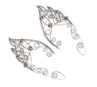 Angoily Manchette D'oreille Feuilles en Cuivre Argenté, Clip Non Percé Facile à Porter, Style Élégant et Délicat pour Occasions Spéciales,