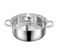 Angoily Marmite en Acier Inoxydable Épais 28 CM à Double Poignée, Casserole Multifonction Compatible Induction, Pot Chaud Chinois pour Cuisson et Fondue, Pot Cuisine Grosse Capacité