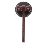 Angoily Marteau de Juge Bois avec Socle Maillet Solide et Surface Lisse Clair pour Aux Enchères et Jeux de Rôle Judiciaire