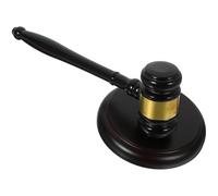 Angoily Marteau de Juge Bois Solide avec Socle Gavel Pratique pour Vente Aux Enchères Tribunal et Usage Judiciaire Compact