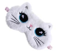Angoily Masque Yeux des Garçon et Filles en Peluche Forme Chat Mignon Sommeil Profond et Ininterrompu, pour Dormir la Nuit Tout Lieu Exposé la Lumière