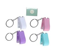 Angoily Mini Agrafeuse Porte-clés 5 Pièces Couleurs Assorties Outil De Reliure Suspendu Portable Pour Bureau Et École
