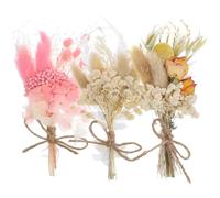 Angoily Mini Bouquet de Fleurs Séchées Naturelles 6 Pièces, Décoration de Table et Maison, Plante Séchée pour Loisirs Créatifs et Présent Mariage, Assortiment Petits Bouquets 38, 46, 49
