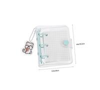Angoily Mini Cahier Anneaux PVC Transparent avec Pochette de Rangement Carnet à Mobiles avec Papier Quadrillé et Pendentif Bloc Notes Détachable Pratique pour et Diy