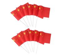 Angoily Mini Drapeaux Chinois à Main 14X21 CM Lot de 50 set de Pièces en Plastique Non Toxique Drapeaux de Pays pour Événements Sportifs Décorations de Fête et Bureaux