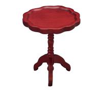 Angoily Mini Table Basse en Bois Naturel Rouge Foncé Petite Taille Compacte Bordure Décorative Modèle Miniature pour Décoration Maison et Scène de Salon Meuble Miniature Design
