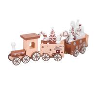Angoily Mini Train de Noël Bois Coloré Décoration de Table Festive pour Cheminée Bureau et Maison Ornement Compact et Portable pour Ambiance Joyeuse de Fête