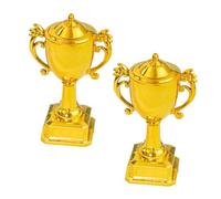 Angoily Mini Trophées Dorés 2 Pièces pour Décoration Gâteaux Anniversaires Garçon et Filles et Prix de Victoire Sportifs Accessoires Réutilisables Faciles à Nettoyer