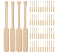 Angoily Miniatures De Pagaies De Plage en Bois pour Maison De Poupée Décor Miniature Océan Kit DIY 48 Pièces Accessoires Micro-Paysage pour Bureau Et Bac à Sable