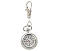 Angoily Montre de Poche Porte-Clés en Métal Argenté pour Usage Extérieur et Surveillance Infirmière Pendant Les Examens