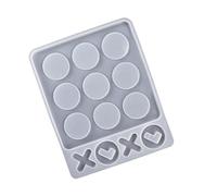 Angoily Moule Silicone Créatif pour Jeu de Morpion Diy Durable Antiadhésif Réutilisable Adapté Aux et Loisirs Familiaux