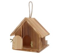 Angoily Nichoir Suspendu en Bois Massif de Pin Brûlé 17,5 X 18,2 X 17,2 Cm, Abri Hivernal pour Colibris, Nid Extérieur Rustique pour Jardin, Terrasse et Porche, Maison de Nidification