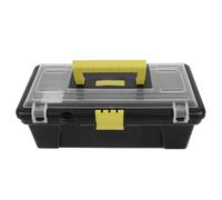 Angoily Noir Boîte à Outils Portable en ABS avec Plateau Amovible | Grosse Capacité, Ouverture Facile et Rangement Sûr, Poignée Intégrée, pour Organiser Vos Accessoires et Couleur