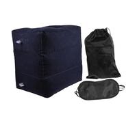 Angoily Oreiller de Gonflable Confortable Coussin Repose-Jambes Réglable PVC et Flocage Compact et Pliable pour Bureau Voyage Avion Train et Maison