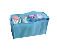 Angoily Organisateur à Couches Multifonction Sept Compartiments en Tissu Non Tissé Bleu, Pratique et Solide pour Maman Maison Voyage