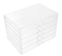 Angoily Organisateur de Bijoux Boîte de Rangement Multifonction en Acrylique avec 5 Tiroirs Pratiques pour Bureau et Table, pour Maquillage et Accessoires