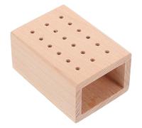 Angoily Organisateur en Bois 18 Emplacements pour Embouts de Perceuse, Support de Rangement pour Outils de Manucure, Bloc Porte-fraises Solide pour Salon de Beauté et Usage Domestique