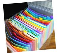 Angoily Organiseur de Documents Transparent Compartiments avec Couvercle Trieur Accordéon Portable Plastique Protection Chute Organiseur Bureau Multi Couleurs pour Classement