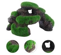 Angoily Ornement D'aquarium en Résine Forme Montagne Pierre à Mousse, Décor Artificiel Élégant pour Crevettes et Crabes Aquarium d'eau Douce ou Salée