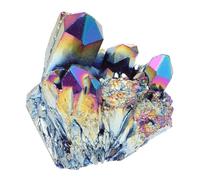 Angoily Ornement Grappe de Cristaux Électroplaqués Arc-en-Ciel 30g, Amas Cristallin Irrégulier en Pierre Décorative Naturelle pour Décoration Intérieure Feng Shui et Accent de Table