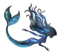 Angoily Ornement Murale Sirène Métal Robuste pour Jardin et Intérieur Art Mural Nautique Résistant pour Patio et Terrasse Ornement Murale Fantasy Sirènes pour Maison et Espace Piscine